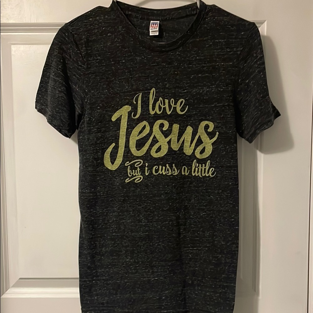 Jesus Heather Gray Graphic T-Shirt